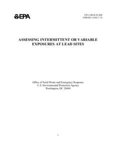 EPA-540-R[removed]OSWER # [removed]ASSESSING INTERMITTENT OR VARIABLE