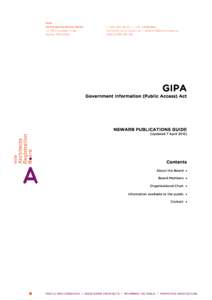 GIPA  Government Information (Public Access) Act NSWARB PUBLICATIONS GUIDE