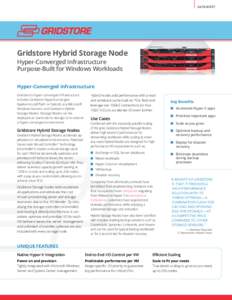 DATASHEET  Gridstore Hybrid Storage Node Hyper-Converged Infrastructure Purpose-Built for Windows Workloads Hyper-Converged Infrastructure