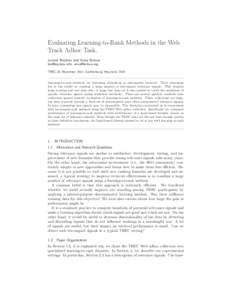 Evaluating Learning-to-Rank Methods in the Web Track Adhoc Task. Leonid Boytsov and Anna Belova ,  TREC-20, November 2011, Gaithersburg, Maryland, USA