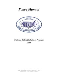Policy Manual  National Radon Proficiency Program[removed]AARST - National Radon Proficiency Program (NRPP) ~ Page 1