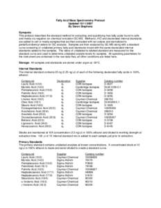 Fatty Acid Mass Spectrometry Protocol