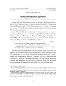 CALIFORNIA LAW REVISION COMMISSION  STAFF MEMORANDUM Study L-750