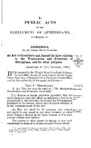 Australian Aborigines / Aboriginals Protection and Restriction of the Sale of Opium Act