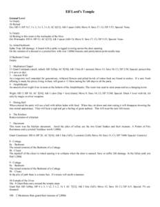 Elf Lord’s Temple Ground Level 1a Empty 1b Ruined Orc: HD 1; HP 3x7, 3 x 3, 3 x 5, 3 x 8; AC 6[13]; Atk 1 spear (1d6); Move 9; Save 17; CL/XP 1/15; Special: None. 1c Empty