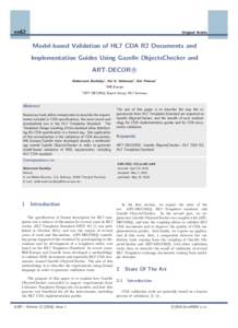 en62  Original Article Model-based Validation of HL7 CDA R2 Documents and Implementation Guides Using Gazelle ObjectsChecker and