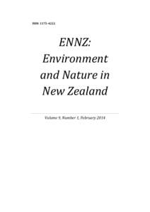 ISSN: ENNZ: Environment and Nature in New Zealand