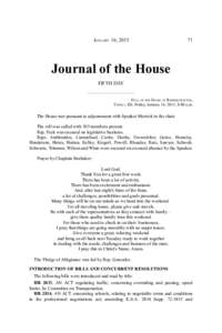 JANUARY 16, [removed]Journal of the House FIFTH DAY