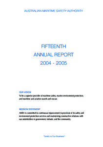 AUSTRALIAN MARITIME SAFETY AUTHORITY  FIFTEENTH ANNUAL REPORT[removed]