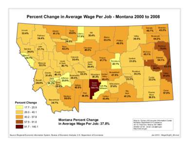 Percent Change in Average Wage Per Job - Montana 2000 to[removed]% 41.1%  Flathead