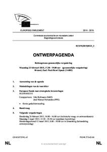 EUROPEES PARLEMENT[removed]Commissie economische en monetaire zaken Begrotingscommissie