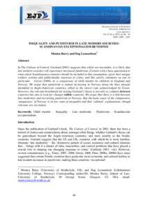 European Journal of Probation University of Bucharest www.ejprob.ro Vol. 4, No.2, 2012, pp 46 – 61 ISSN: 2006 – 2203