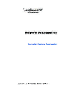 Integrity of the Electoral Roll