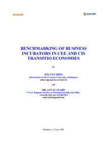 erenet  BENCHMARKING OF BUSINESS INCUBATORS IN CEE AND CIS TRANSITIO ECONOMIES by