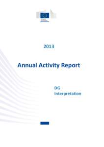 2013  Annual Activity Report DG Interpretation
