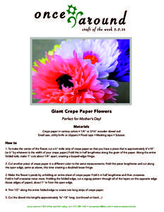 once around craft of the weekGiant Crepe Paper Flowers Perfect for Mother’s Day! Materials