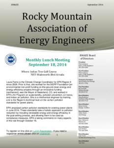 RMAEE  September 2014 Rocky Mountain Association of