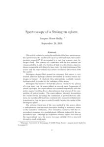 Spectroscopy of a Str¨omgren sphere. Jacques Moret-Bailly. ∗  September 28, 2008