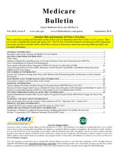 September 2012 J15 Part A Medicare Bulletin