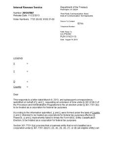 S corporation / Entity classification election / Internal Revenue Service / Tax return / Government / Business / Public economics / IRS tax forms / Income taxes in Canada / Taxation in the United States / Corporate taxation in the United States / Income tax in the United States