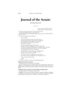 1238  JOURNAL OF THE SENATE Journal of the Senate FOURTEENTH DAY