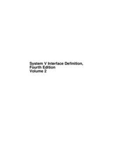 System V Interface Definition, Fourth Edition Volume 2 FINAL COPY June 15, 1995