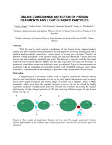 ONLINE COINCIDENCE DETECTION OF FISSION FRAGMENTS AND LIGHT CHARGED PARTICLES Carlos Granja1, Vaclav Kraus1, Yuri Kopatch2, Stanislav Pospisil1, Sergei A. Telezhnikov2 1  Institute of Experimental and Applied Physics, Cz