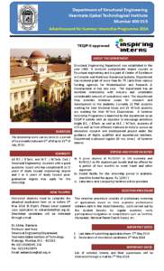 Summer Internship Structural Engg Dept VJTI: leaflet