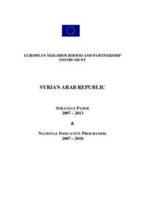 EUROPEAN NEIGHBOURHOOD AND PARTNERSHIP INSTRUMENT - SYRIA