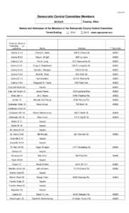 Form D-2  Democratic Central Committee Members County, Ohio  MERCER