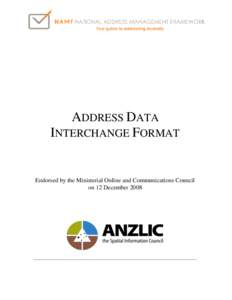 National Address Management Framework - Address Data Interchange Format