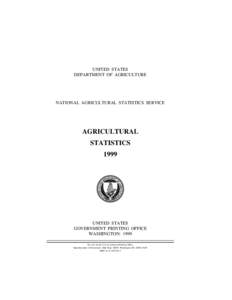 UNITED STATES DEPARTMENT OF AGRICULTURE NATIONAL AGRICULTURAL STATISTICS SERVICE  AGRICULTURAL