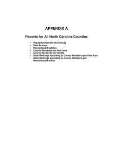 APPENDIX A Reports for All North Carolina Counties • • • •