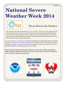 March[removed]National Severe Weather Week 2014 Be a