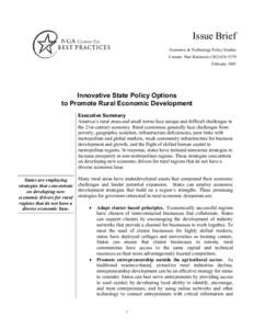 Issue Brief Economic & Technology Policy Studies Contact: Paul Kalomiris[removed]February[removed]Innovative State Policy Options