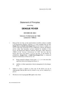 Instrument No.140 of[removed]Statement of Principles concerning  DENGUE FEVER