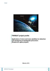 TwinSat  TwinSat-1M TWINSAT project profile Application of micro and nano satellites for detection