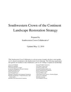 Southwestern Crown Landscape Restoration Strategy