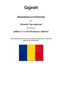Declarations of Conformity For Romanian Type Approvals According to