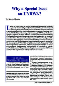 Why a Special Issue on UNRWA? by Steven J. Rosen L