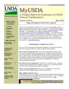 MyUSDA EVERY DAY IN EVERY WAY USDA’s Cultural Transformation Action Items