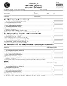 2010  Schedule CG Combined Reporting Allocation Schedule For calendar year 2010 or taxable period beginning