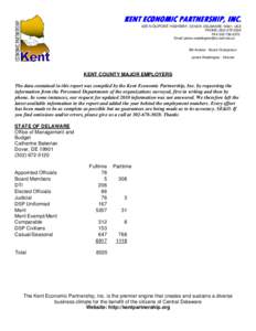 Kent County Major Employers 2010