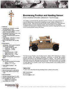 Boomerang Position and Heading Sensor Geo-rectified Shooter Detection Technology
