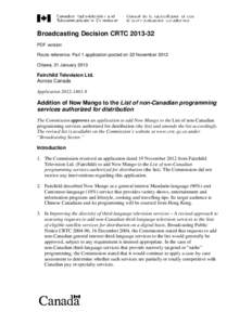 Broadcasting Decision CRTC 2011-XX