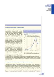 Recent developments in the US housing market