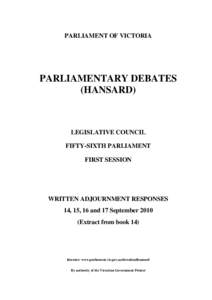 EXTRACTFROMBOOK  PARLIAMENT OF VICTORIA PARLIAMENTARY DEBATES (HANSARD)