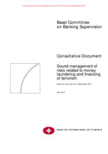 Sound management of risks related to money laundering and financing of terrorism - consultative document