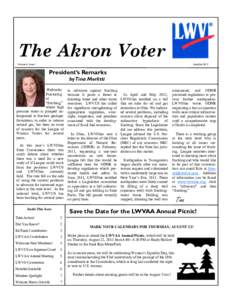The Akron Voter Volume 6, Issue 1 June/JulyPresident’s Remarks