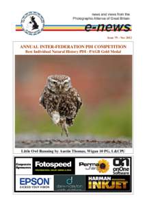 Issue 79 – NovANNUAL INTER-FEDERATION PDI COMPETITION Best Individual Natural History PDI - PAGB Gold Medal  Little Owl Running by Austin Thomas, Wigan 10 PG, L&CPU